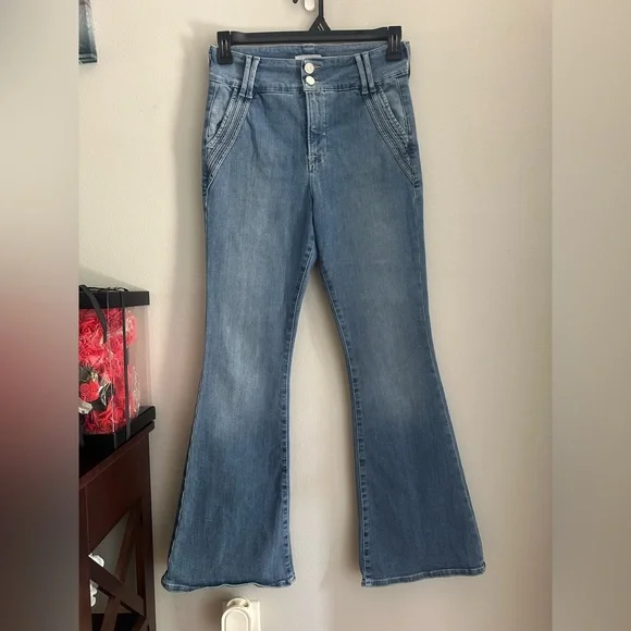 Frame Denim High Rise Women's Double Stitch Detail Flare Jeans-Merced-Size 29 - Picture 4 of 11